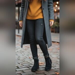 Martino Black Leather Ankle Boots Women's Size 11 Wide Excellent Condition